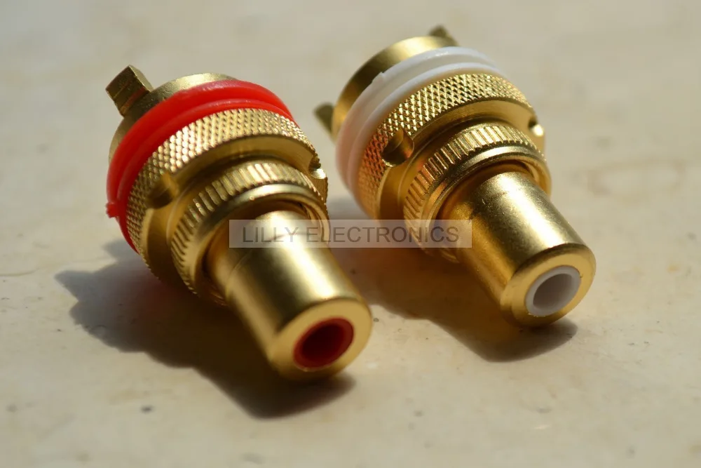 

2x RCA Terminal Copper Alluvial Gold Pre-amplifier Chassis DAC Audio Signal