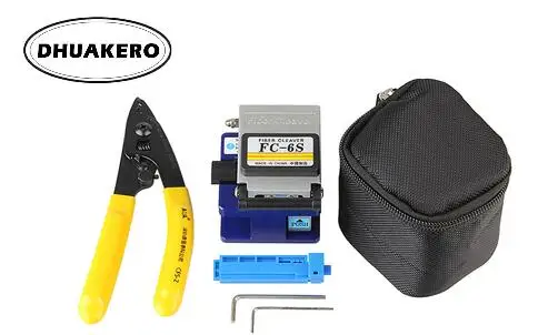 

free shipping AB8G FTTH FC-6S High Precision +2 Allen Wrench +bag +CFS-2 Optical Fiber Cleaver cutter tool kit