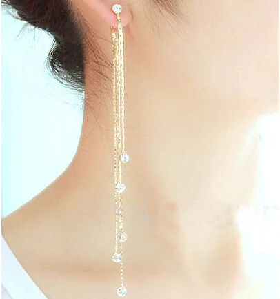 Mode Baru 5 Rantai Emas Anting Rumbai Panjang Untuk Wanita Anting Pernyataan Kristal Perhiasan Pesona Earrings Sexy Earring Ledtassel Cap Aliexpress