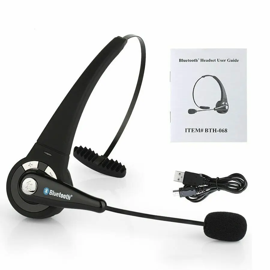 

Rechargeable Wireless Over-The-Head Bluetooth Headset with Microphone Featuring Noise Reduction 8 Hours Talk Time For PS3