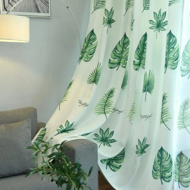Us 25 19 32 Off Nordic Palm Printed Blackout Curtains For Living Room Green Leaves Tree Tulle Veil Liner Cortinas Bedroom Window Treatments In Us 25 19 32 Off Nordic Palm Printed Blackout Curtains For Living Room Green Leaves Tree Tulle Veil Liner Cortinas Bedroom Window Treatments In