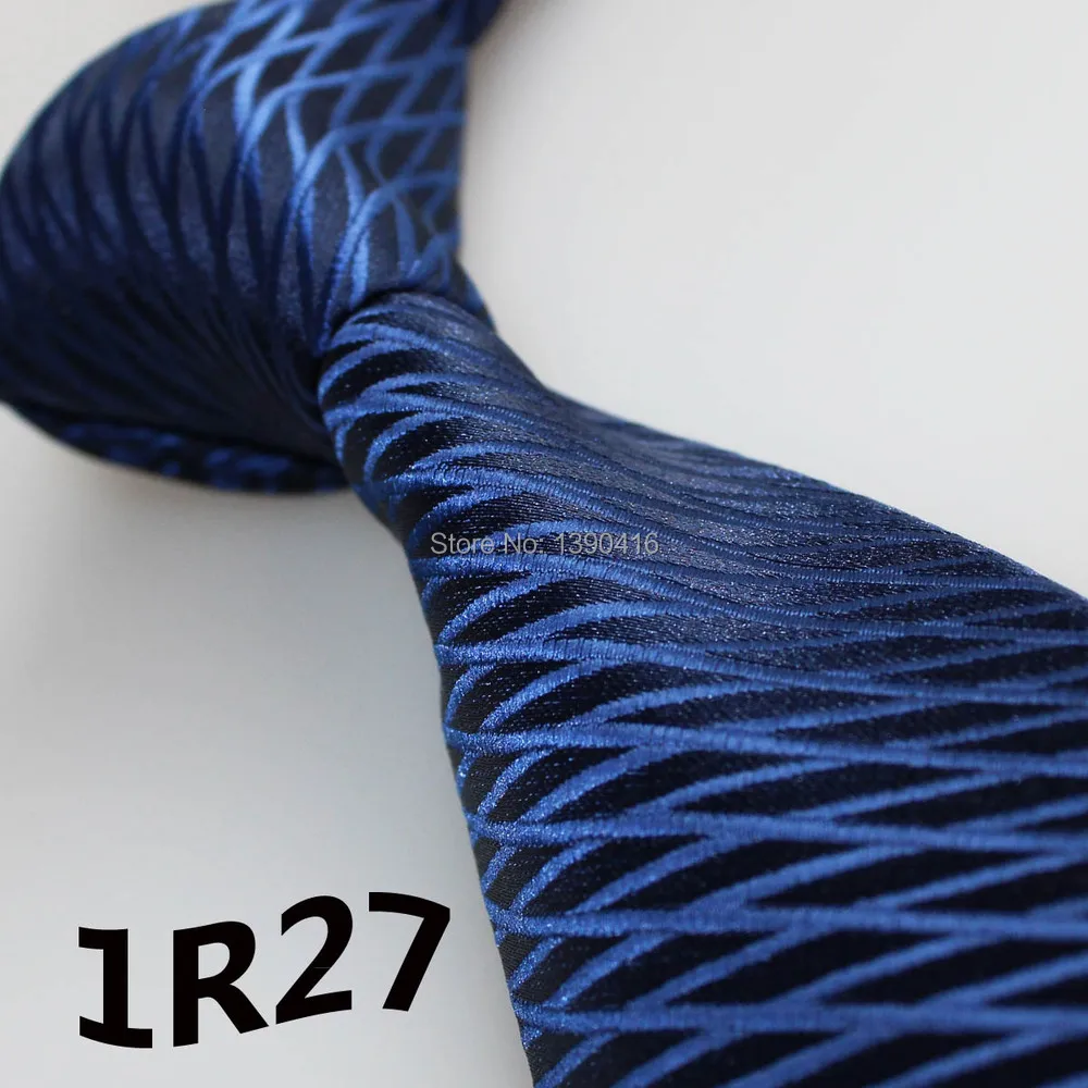 2015 Latest Style Gentlemen Ties Dark Blue Navy Blue Grid Striped Design Casual Men font b