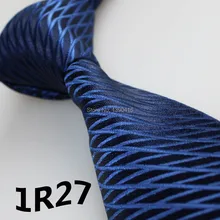 2018 Latest Style Gentlemen Ties Dark Blue Navy Blue Grid Striped Design Corbatas Hombre La Cravate