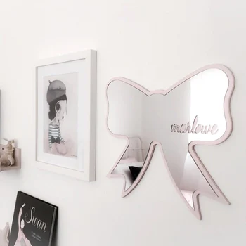 

Nordic wooden swan snow mountain butterfly love bat children's room acrlic decorative mirror wall decoration home furnishings