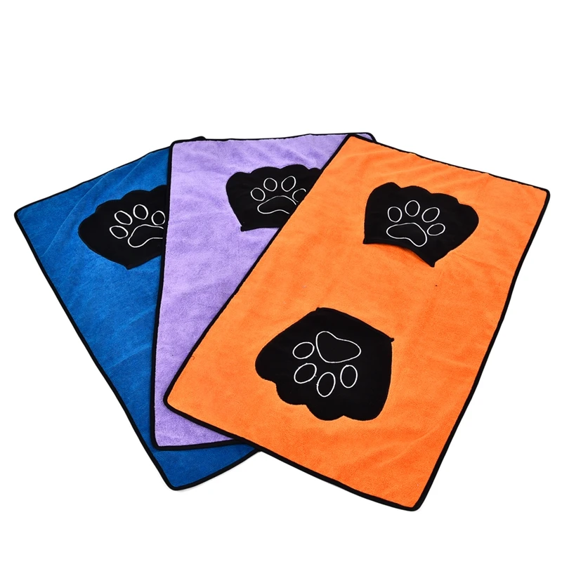 Pet Drying Towel Ultra absorbent Dog Bath Towel Microfiber High Quality Dog Cleaning 3 Colors