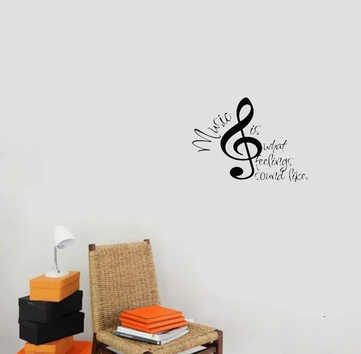 Music Is What Feelings Sound Like Quote Vinyl Home Decor Wall Decal Music Is What Feelings Sound Like Quote Vinyl Home Decor Wall Decal Note Art Sticker In Stickers From Garden On Aliexpress