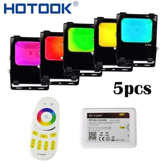 Hotook Mi Light Led Floodlight Rgb Cct Wifi Flood Kit Ip65 Light Led Floodlight Rgb Cct Wifi Flood Kit Ip65 Waterproof 30w 50w 4zone Refletor Dimmable Spotlight Outdoor