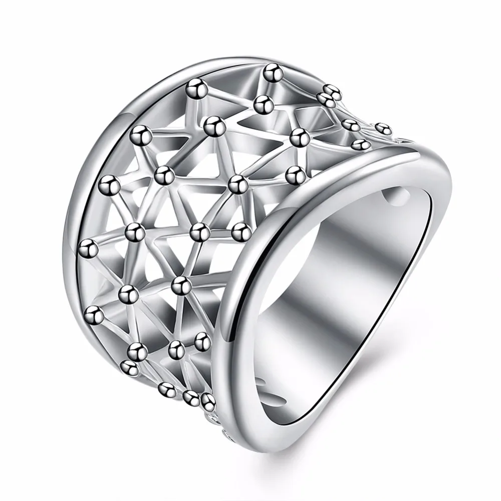 

Lose Money Promotions! Wholesale Plated Silver Ring, Plated Silver Fashion Jewelry, Hollow Ring KDR032
