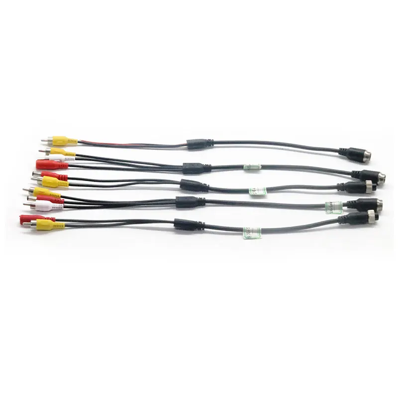 

1pcs Male and female head 4 core car monitoring video line AV head DC head adapter cable Camera power extension cable