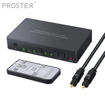 

Proster DAC Converter+Remote Control 192kHz Digital to Analog Audio Converter Digital Coaxial Toslink to Analog Stereo L/R