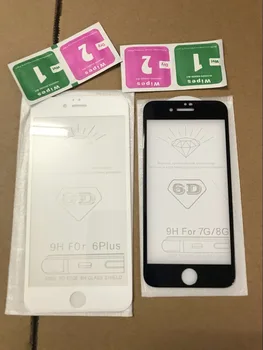 

100pcs Curved Screen Protector for iPhone X 8 7 6 Plus Edge Full Cover Film for iPhone 6S 7 Plus Tempered Glass Film New 6D