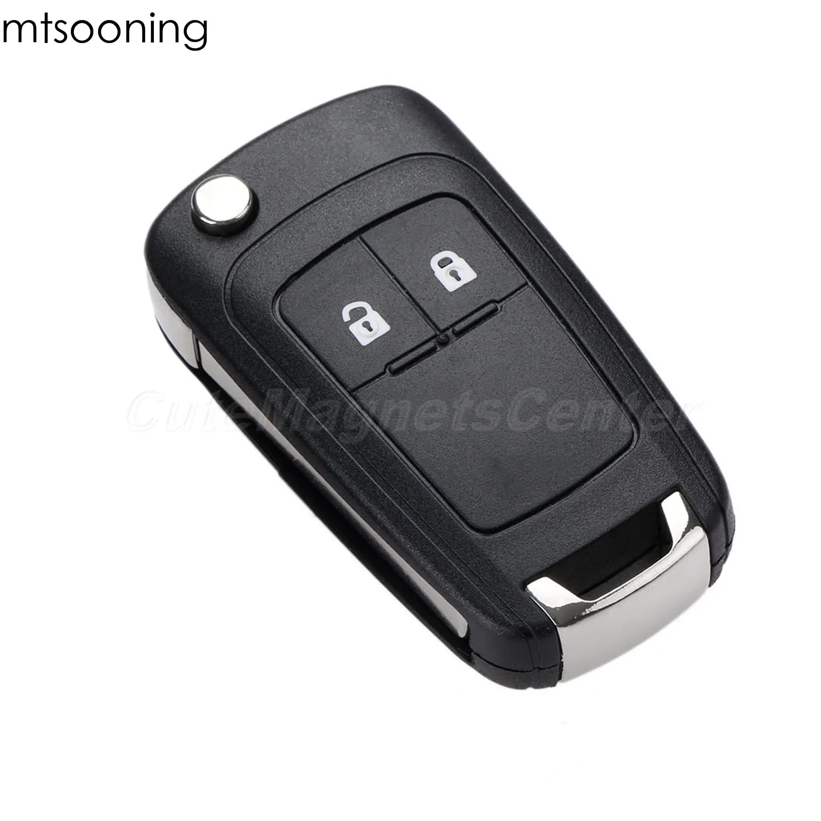 

mtsooning 433MHz Remote Control Key Fob 2 Buttons ID46 Chip HU100 Blade for Aveo Cruze Orlando