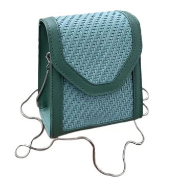 

LJL-Weave Leather Handbag Women Summer Handmade Woven Beach Circle Bohemia Shoulder Bag Fashion Small Bag