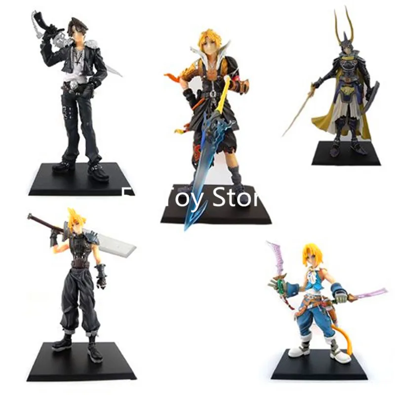 

5pcs/set Final Fantasy Cloud Strife Squall Leonhart Tidus Warrior of Light Zack Fair PVC Figures Collectible Model Toys