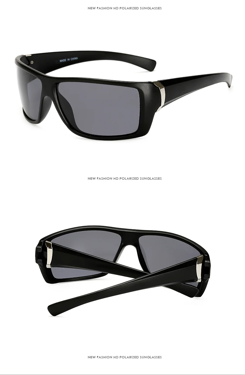 WARBLADE Брендовые мужские поляризованные солнцезащитные очки прямоугольные очки для вождения зеркальные Спортивные мужские солнцезащитные очки для мужчин - Цвет линз: grey lens