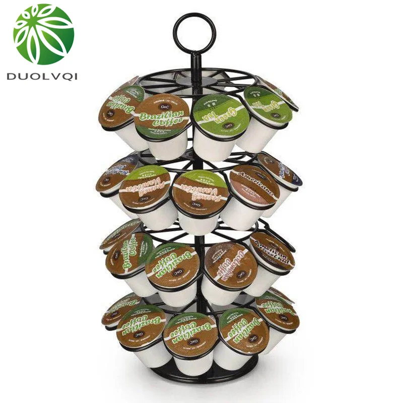 

Duolvqi Coffee Pod Holder Rotating Dispenser Coffee Capsules Tower Stand For 36pcs K-CUP/Dolce Gusto/Caffitaly Coffee Capsules