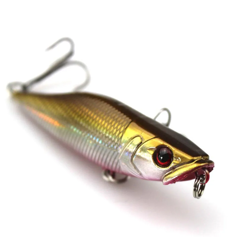 1PCS Fishing Lure Popper Bait with Barbed Hook Fishing Tackle 7cm 7.2g Lifelike 3D Eyes Fake Lure Saltwater Popper Fishing