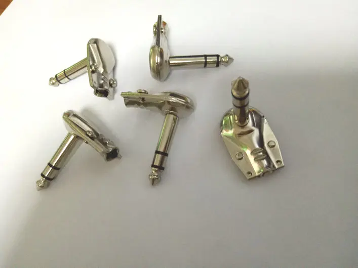 

5pcs Right Angle Jack Plug Connectors 6.3mm stereo Pancake 1/4 inch Plug