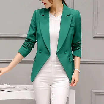 

Spring and Autumn New Fashion Solid Color Double-breasted Blazer Fashion Slim Thin Long Sleeve Women's Suit Women's Business Off