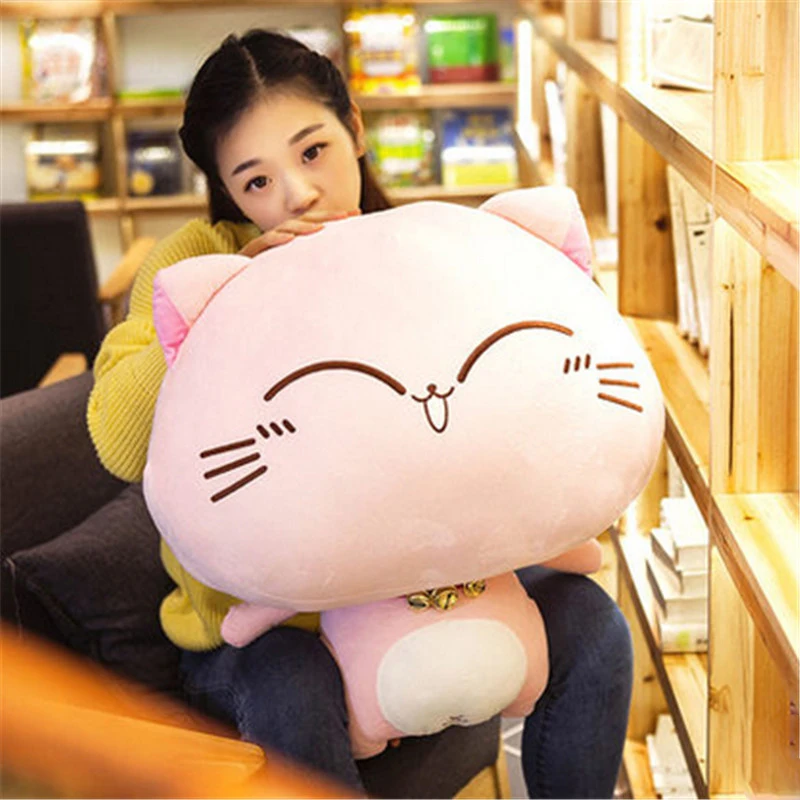 

Fancytrader Giant Stuffed Plush Cat Animals Toys Big Soft Cats with Bells Doll 70cm 28inch Present for Kids
