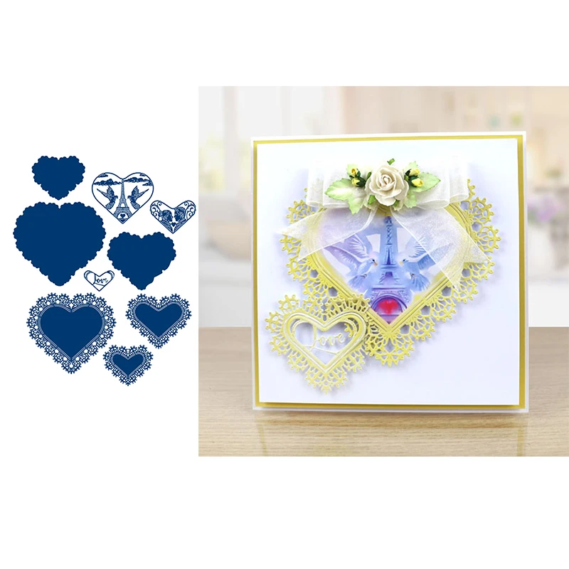 

Heart Scene Set Metal Cutting Dies Stencil For Diy Scrapbooking Cards Crafts Emobossing New 2019 Interlinked Illusions range