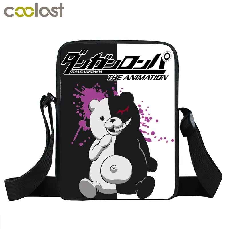 أنيمي danganronpa مصغرة أكياس الأطفال الكتف رسول حقيبة الصبي الفتيات dangan ronpa monokuma crossbody أكياس حقيبة الكتب طفل طالب