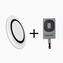 Qi Беспроводное зарядное устройство Стандартный круглый белый зарядный коврик и Qi приемник адаптер Набор для iPhone 5 5S 5c 6 6s 7 7plus