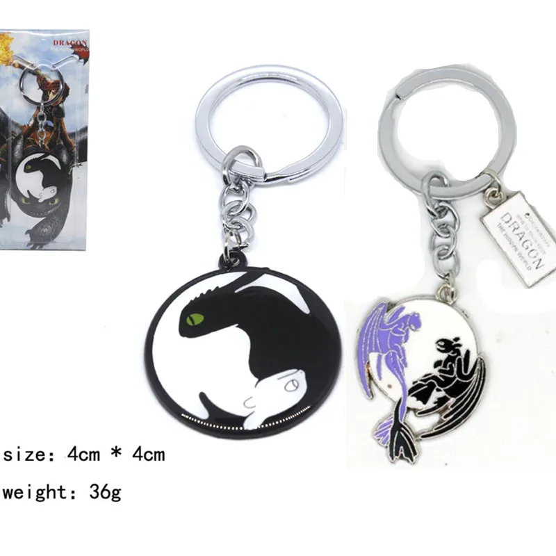

How to Train Your Dragon 3 metal Keychain Keyring Night Fury Light fury zinc alloy necklace for backpack Pendant Costume gift