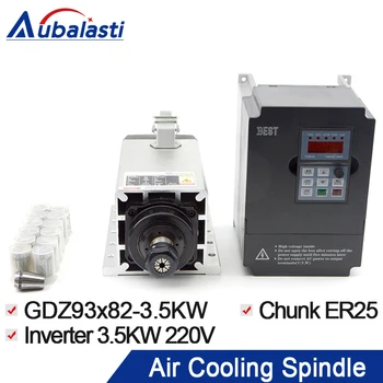 

Air cooling spindle GDZ93*82-3.5 3.5KW ER25 Grease air cooling 18000r/min 300HZ 220v +inverter+chuck nut