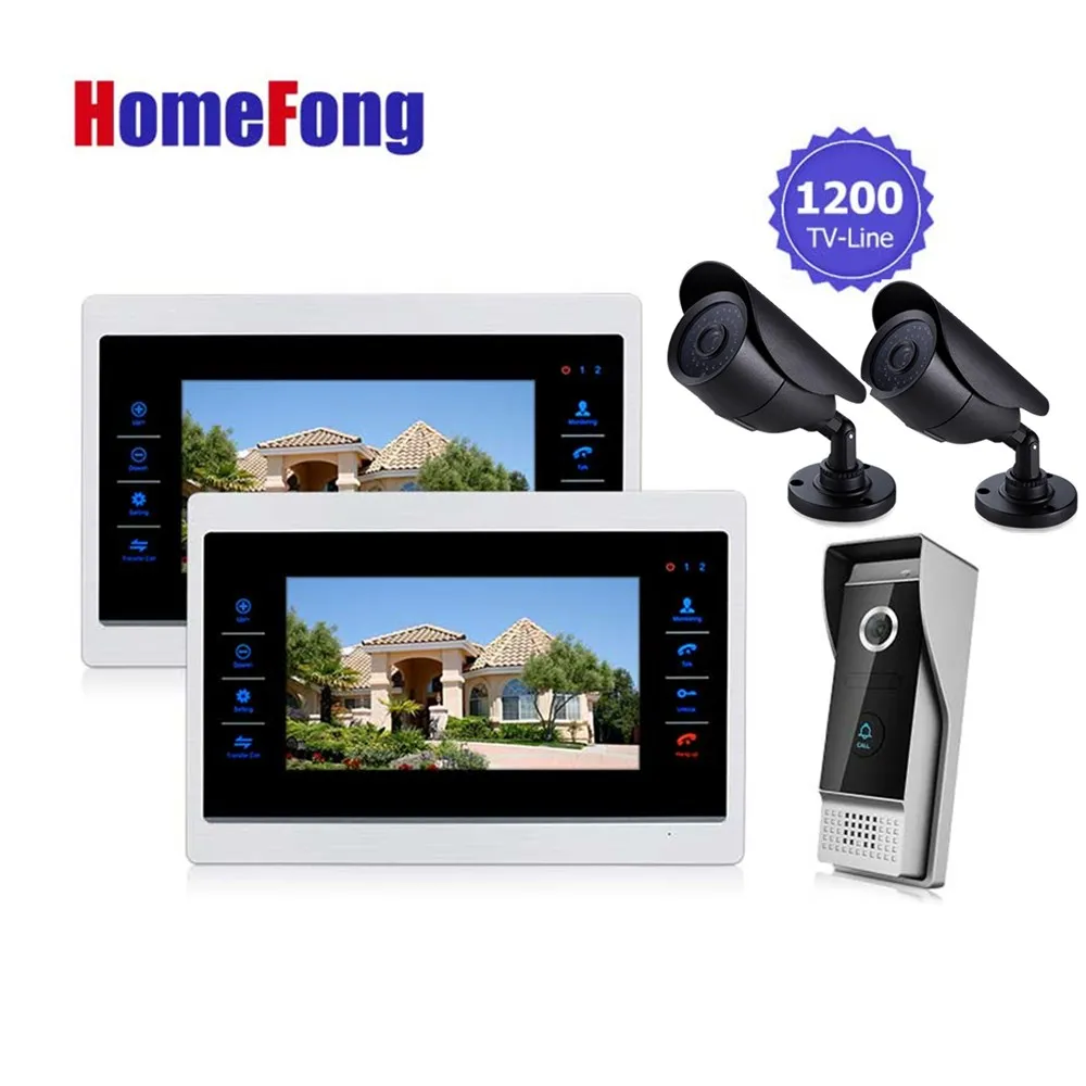 

Homefong D Video Door Phone Intercom Doorbell System with Camera 3.7MM Lens Security 1200TVL 2V1V2 Home Apartment Entry Kit