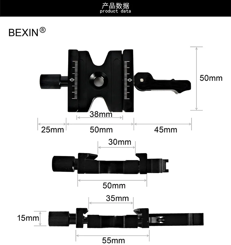 CL-50LS Quick Release Зажим регулируемая ручка рычага типа 1/" и 3/8" отверстие для Arca Swiss Quick Release Plate шаровой головной штатив