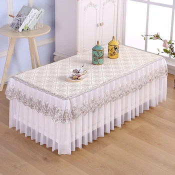 

Lace Table Cover TV Cabinet Dust Tablecloth Rectangular Coffee Table Cloth Party Tablecloths Dining Tablecover mesa obrus E 12