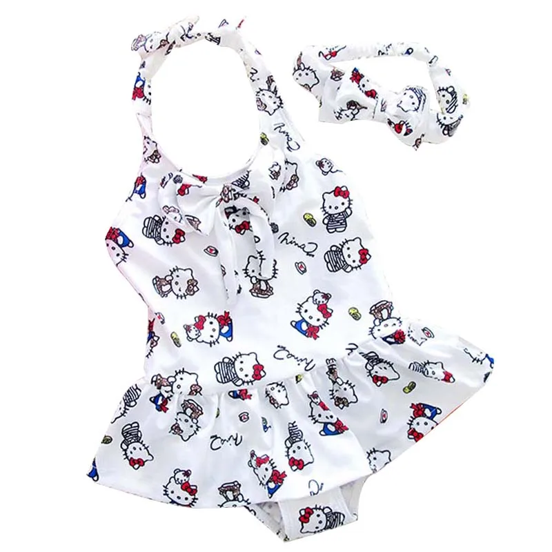 Baby Swimwear Toddler Kids Swimming Costumes Girl Cute Dots Cartoon Baby Girls Bikini Beach Swimsuit Bathing Suit Two Piece