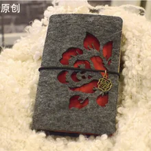 A5 A6 отрывными листами многоразового полая Роза из шерстяного войлока спираль еженедельник filofax memo путешествия Журнал Дневник Блокнот
