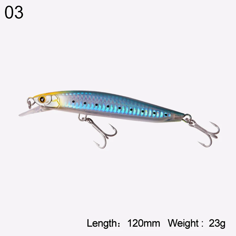 Kingdom Fishing Hard Lure Floating Bait Jerkbait Minnow New Arrival Bass Fishing 120mm 23g, 130mm 30g Strong Hooks Model 7502 - Цвет: color 03 120mm