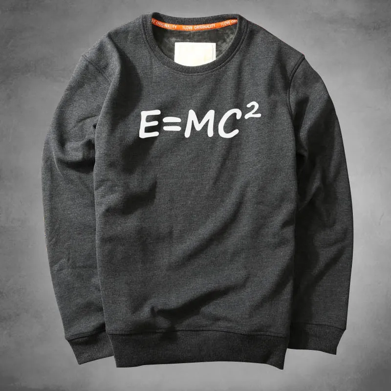 

ZOGAA Men's sanitary sports casual pullover printed hoodie men E = MC2 The Big Bang Theory Albert Einstein great scientist
