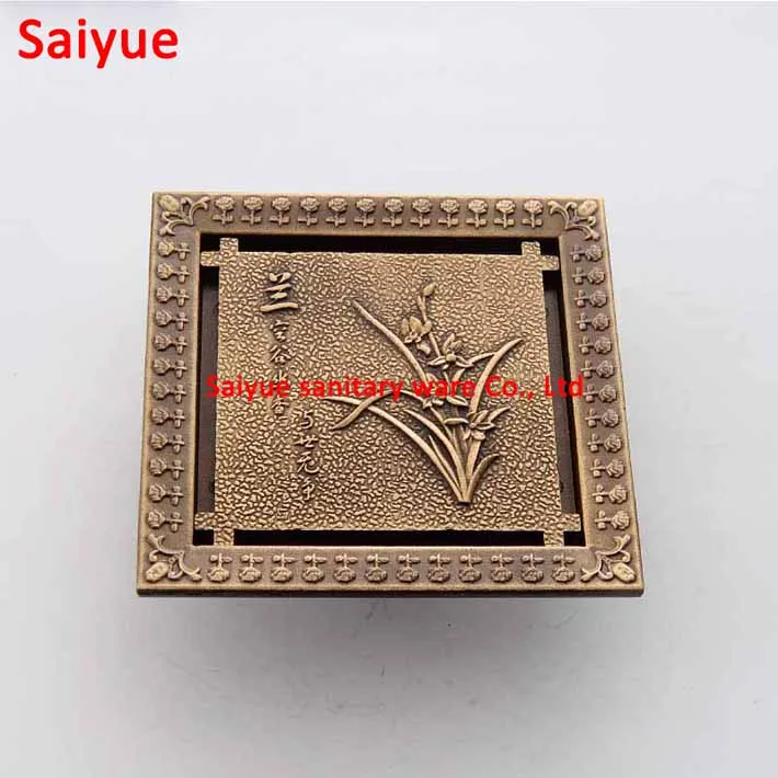 4 inch 12*12 cm square style Plum orchid bamboo chrysanthemum flower floor drain, kitchen copper drainer , toilet floor drain 4 inch 12*12 cm square style Plum orchid bamboo chrysanthemum flower floor drain, kitchen copper drainer , toilet floor drain