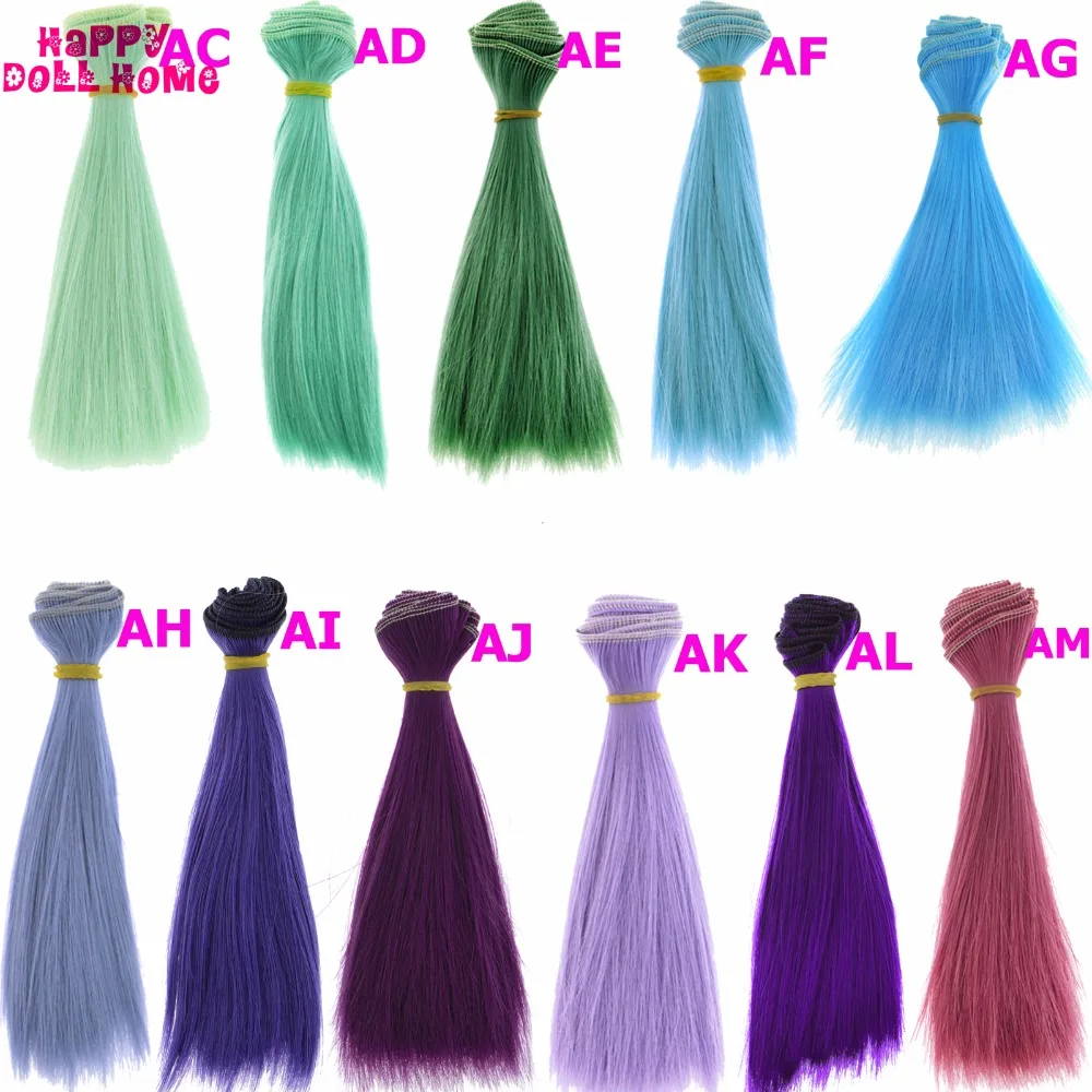 15*100 см DIY кукольные парики Разноцветные Прямые волосы для sd куклы BJD 1/3 1/4 1/6