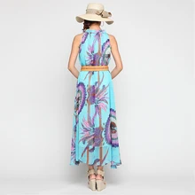 Women Summer Dresses 2015 Hot New Bohemian Beach Print Super Long Vestido Plus Size X-6ML Slim Dresses Orange Yellow Print Dress