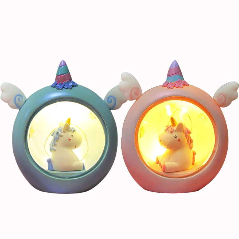 Светодиодный светильник Единорог, украшение для спальни, животное, ночной Светильник для малышей, детей, прикроватный столик, декоративный светильник, подарок на день рождения