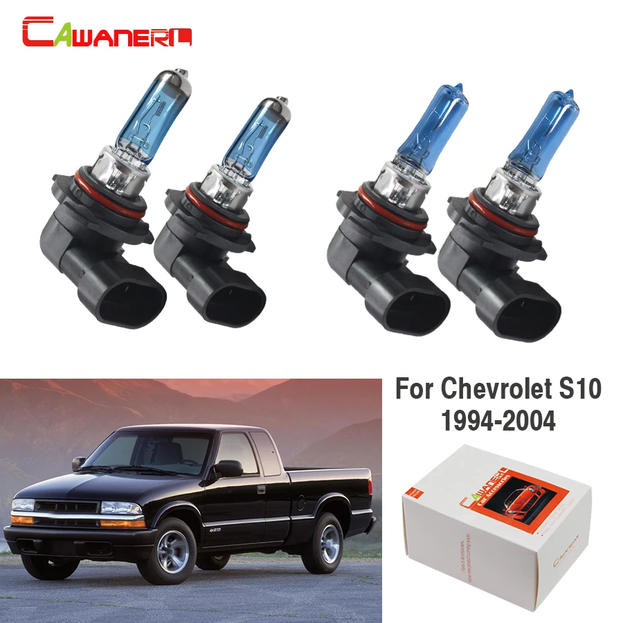

Cawanerl 2 Pair 100W 9005 + 9006 Car Light Halogen Bulb Headlight High Low Beam 4300K 12V For Chevrolet S10 1994-2004