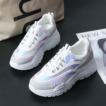 

2019 New Fashion Women Running Shoes Spring Autumn Comfortable Platform Chunky Woman Sneakers Feminino Zapatos Mujer Y1-96
