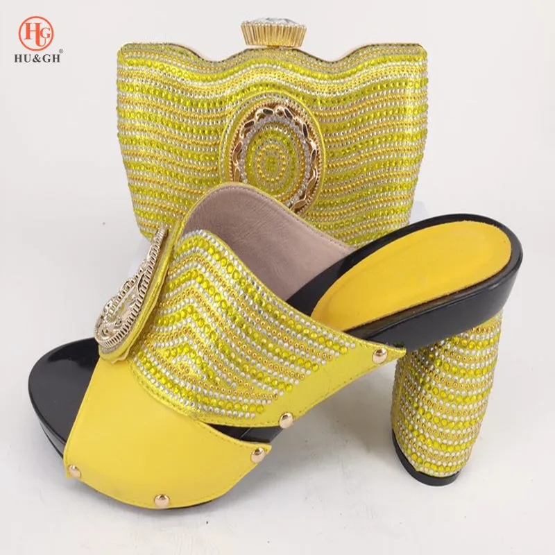 

2018 New Arrival African Shoes And Bag Set Italy High Heels Italian Design Shoes With Matching Bag For party Lady Summer Sandals