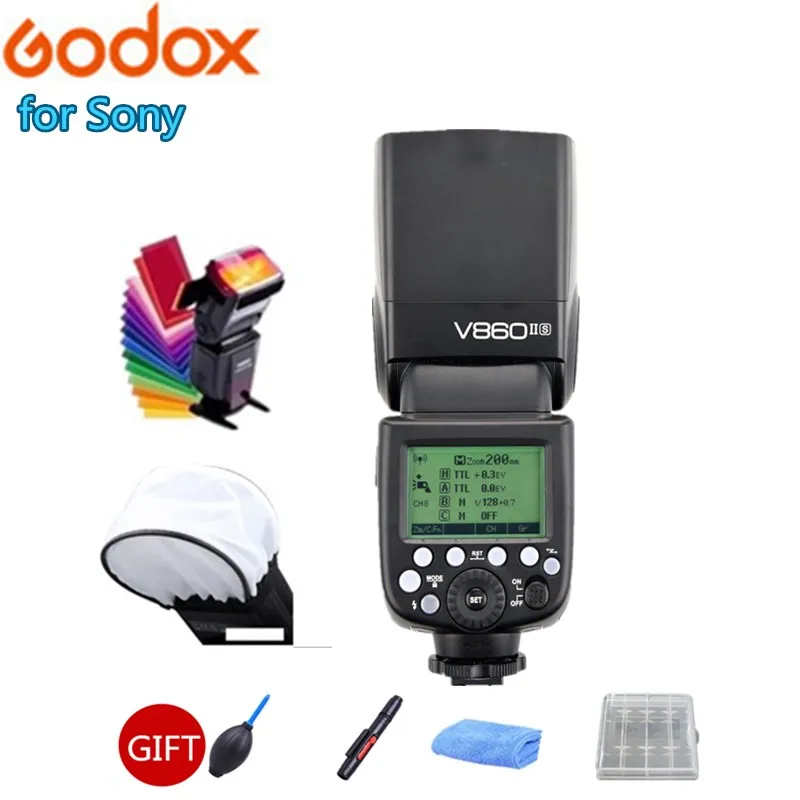 

Godox Ving V860II Camera Speedlite V860IIS 2.4G Wireless GN60 E-TTL HSS 1/8000s Li-ion Battery Flash for Sony DSLR + Softbox