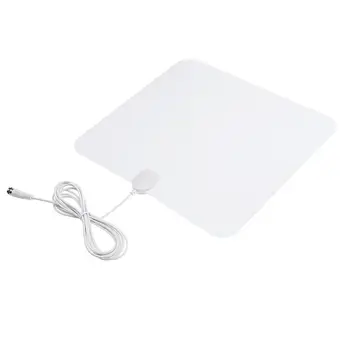 

Indoor Digital TV HDTV Flat Amplifier Antenna ATSC Signal Booster Receiver 330 mm Antenna Length with power adapter