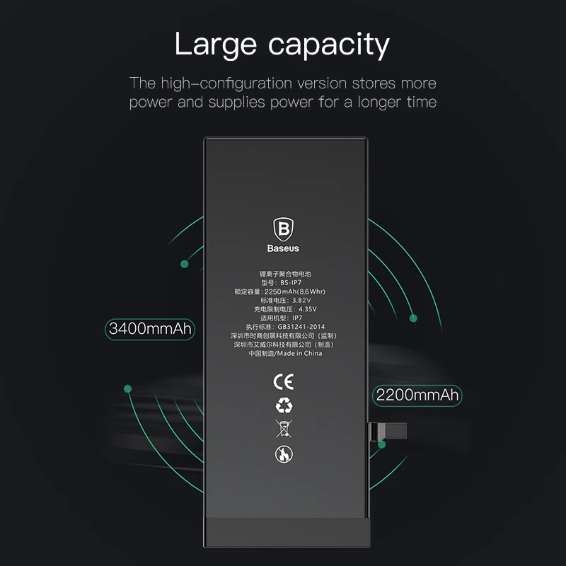 For iPhone 7 7 Plus 7plus Battery Baseus Mobile Phone Battery High Capacity Bateria Original Replacement 2