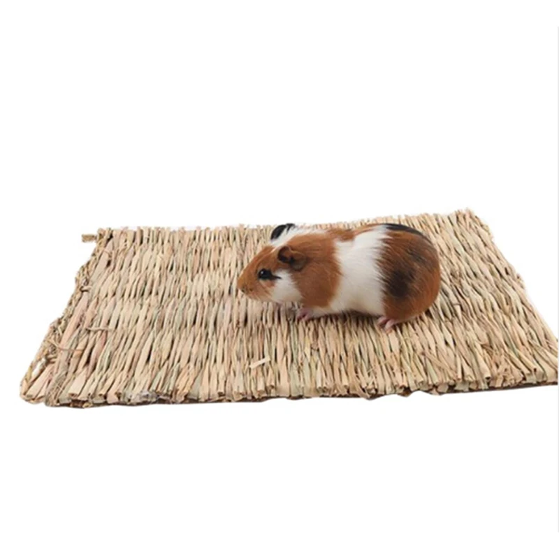 Grass Hamster Bed Woven Small Animal Mat Safe Pet Chew Toy for Hamster