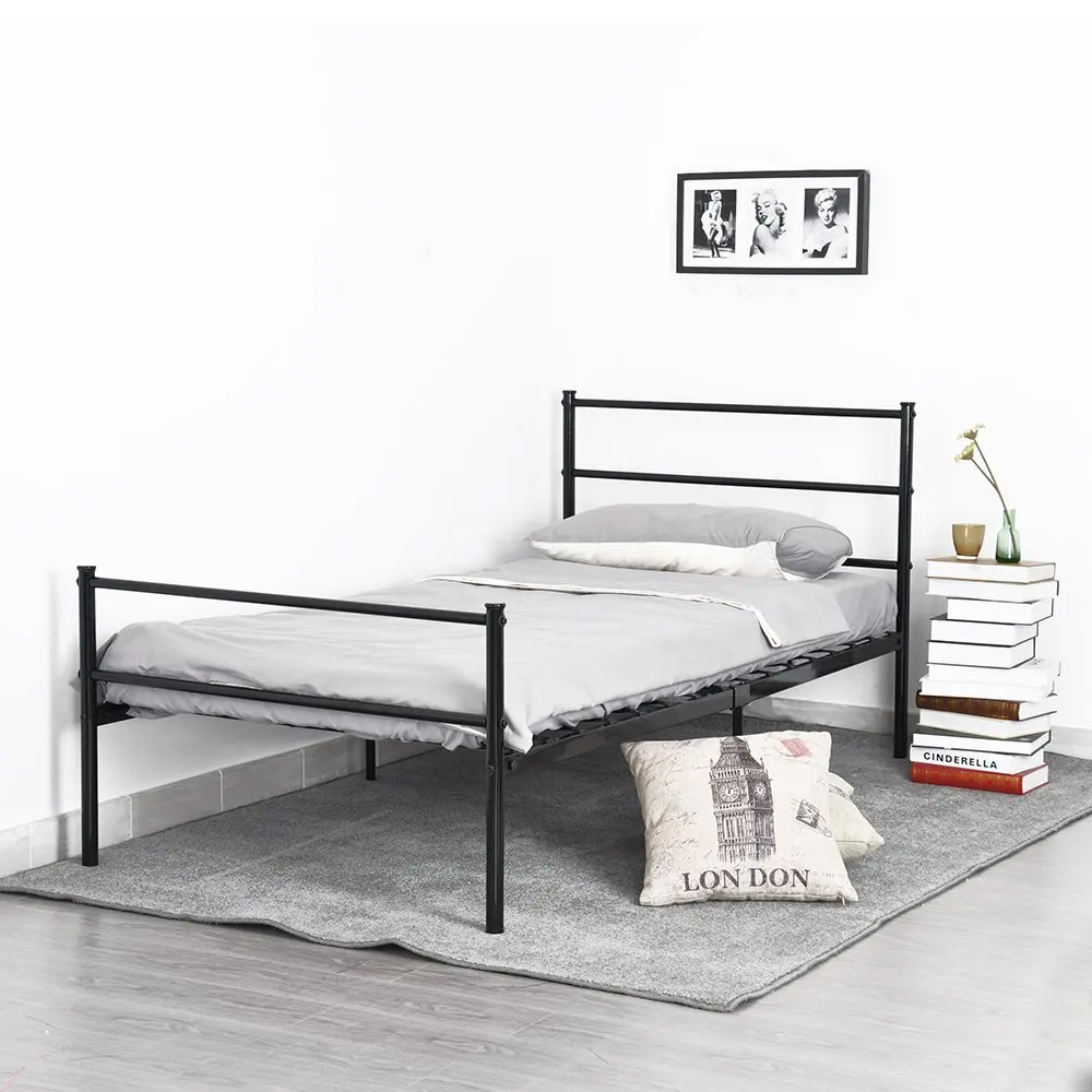 Image Aingoo Structure Stainless steel Single bed Frame Good looking and modern style Bedroom Furniture Large loading Ability king bed