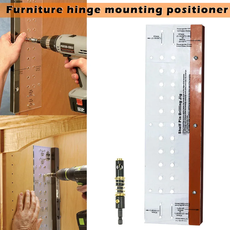 

Hinge Mounting Tool Self-Centering Shelf Pin with Drilling Jig Bit for Door Cabinet Furniture SKD88