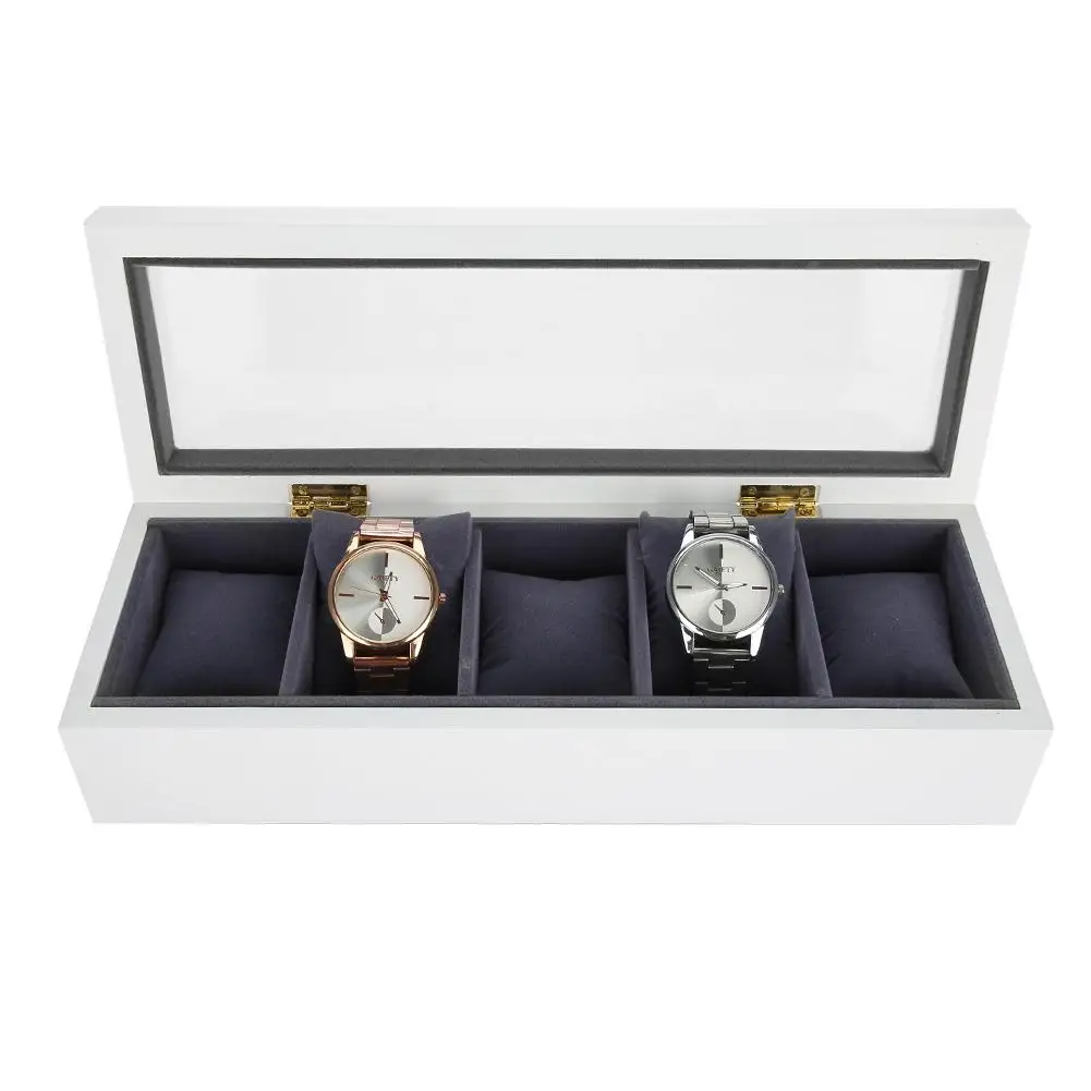 

5 Grids Stoving Varnish Watch Display Case Storage Box Organizer Watch Jewelry Display Box